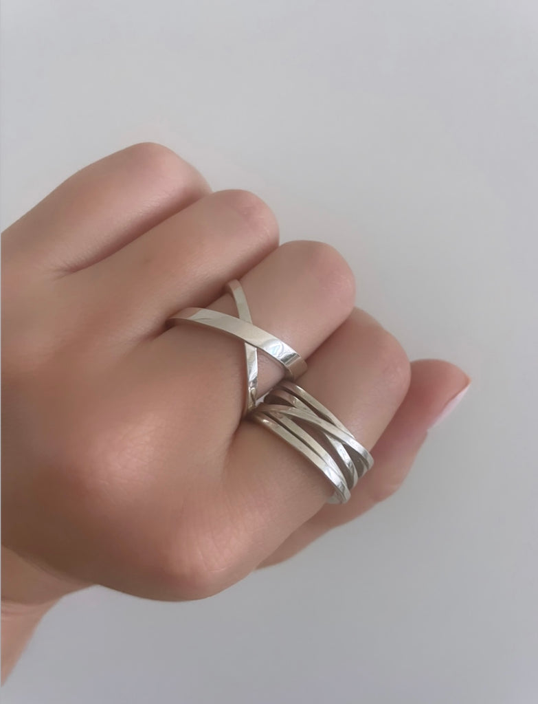 silver crossover ring