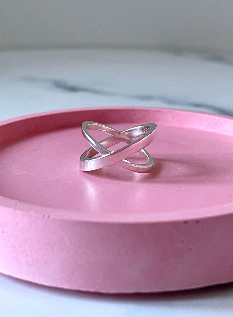 925 silver crossover ring