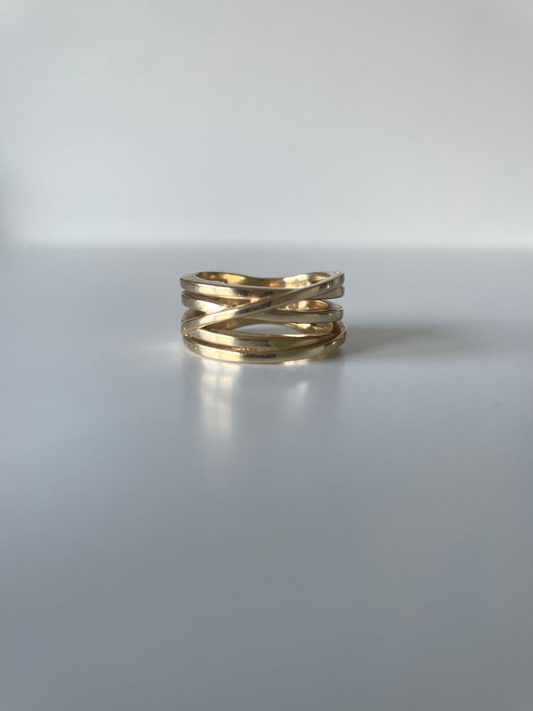 solid 14k gold chunky statement ring