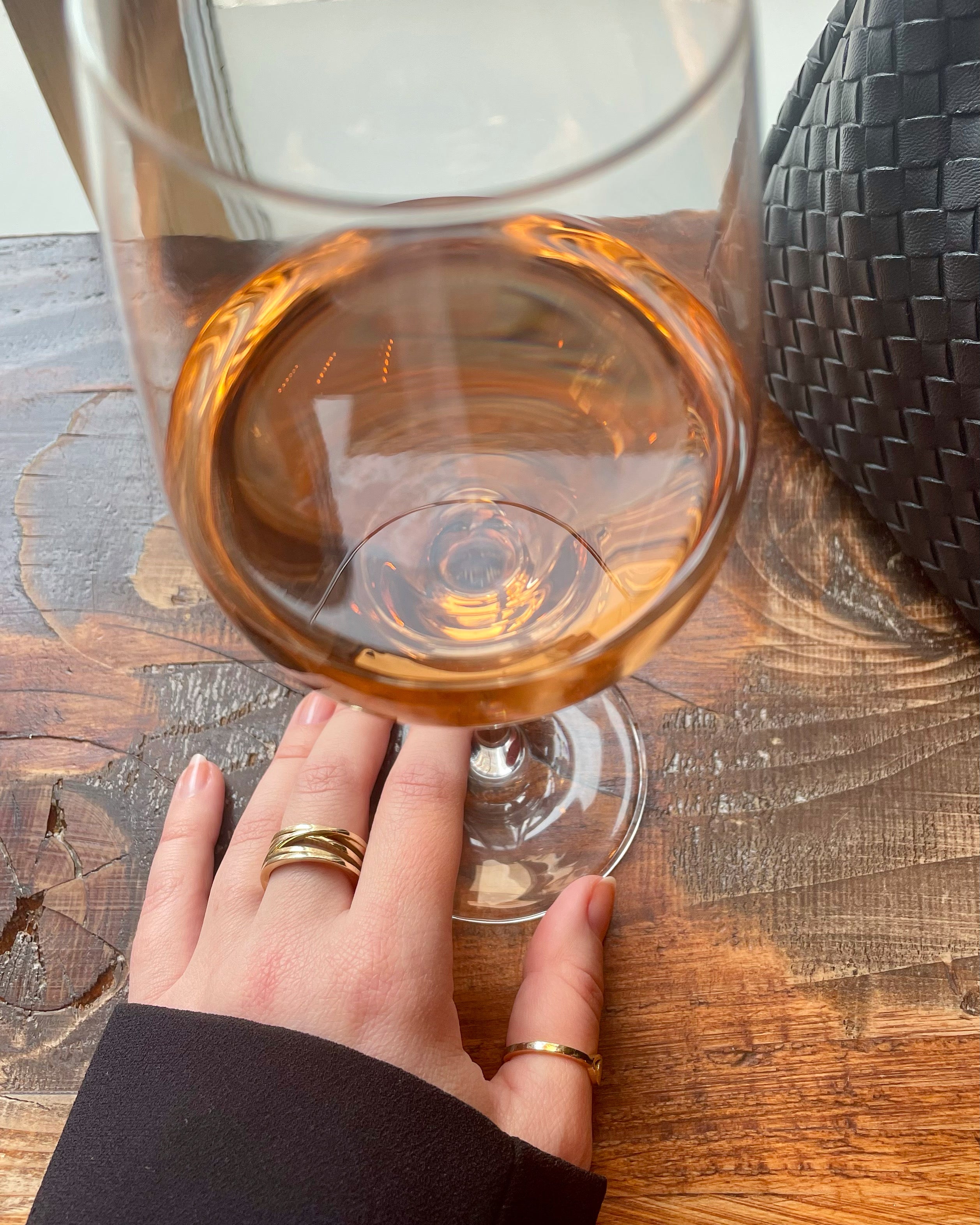 solid 14k gold orbit ring