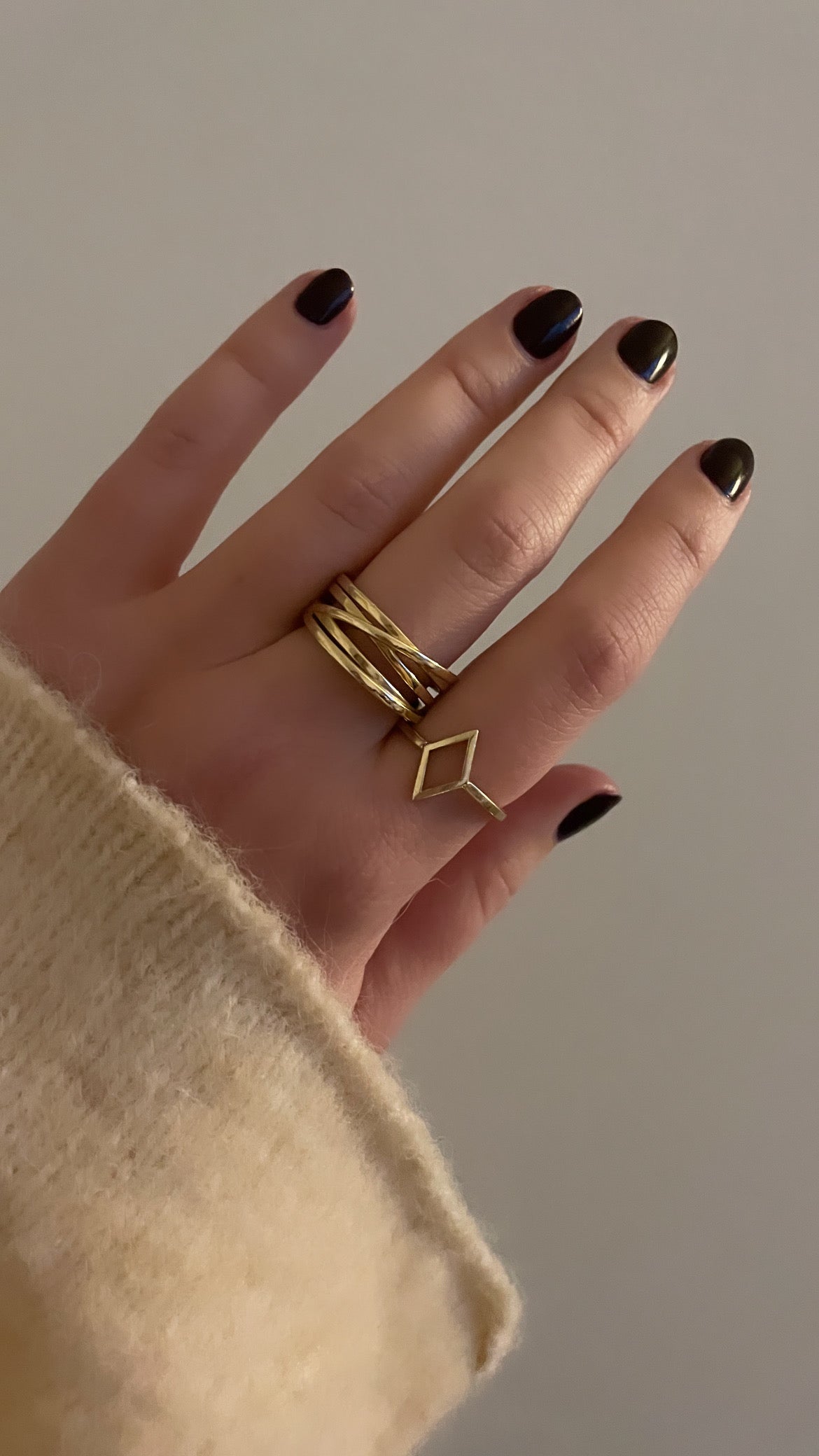 solid 14k gold orbit ring