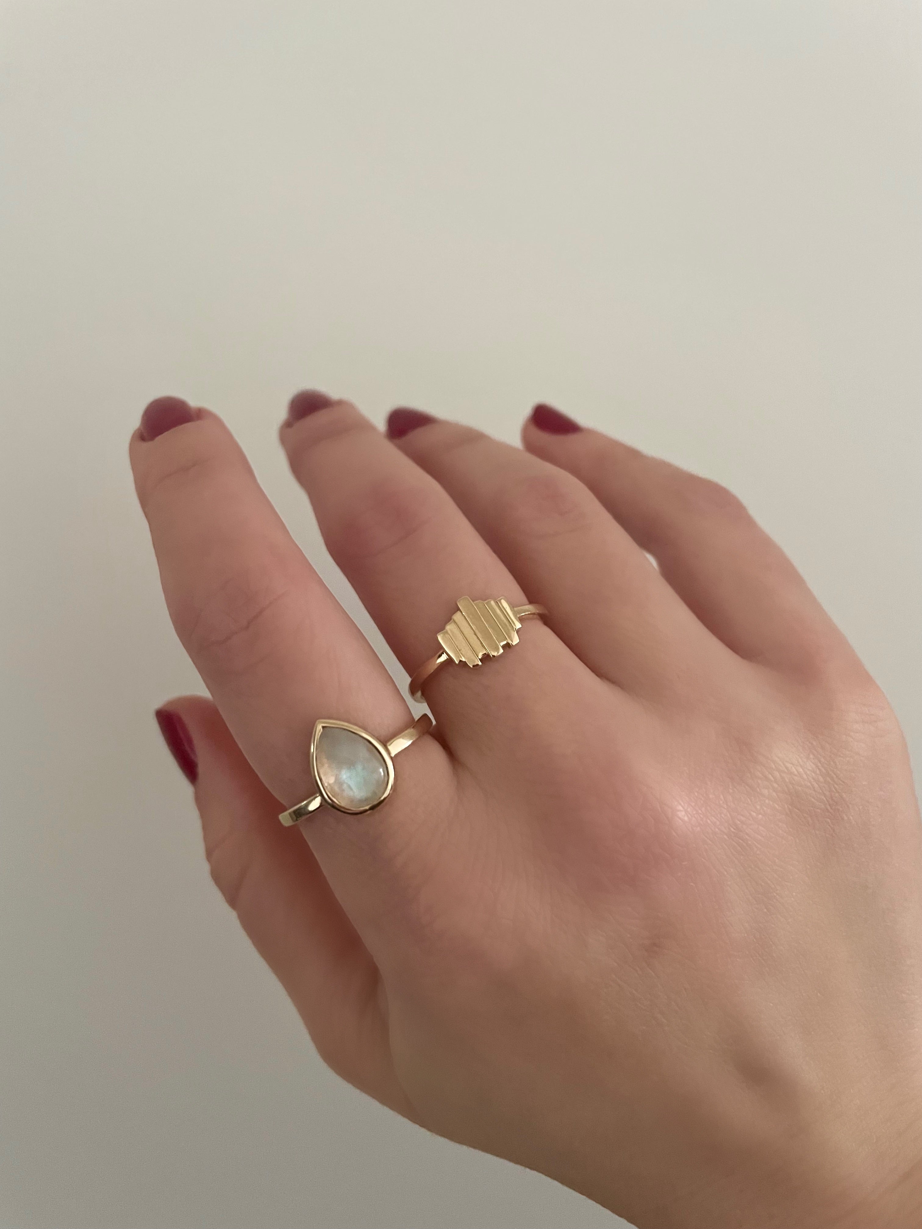 solid 14k gold art deco ring