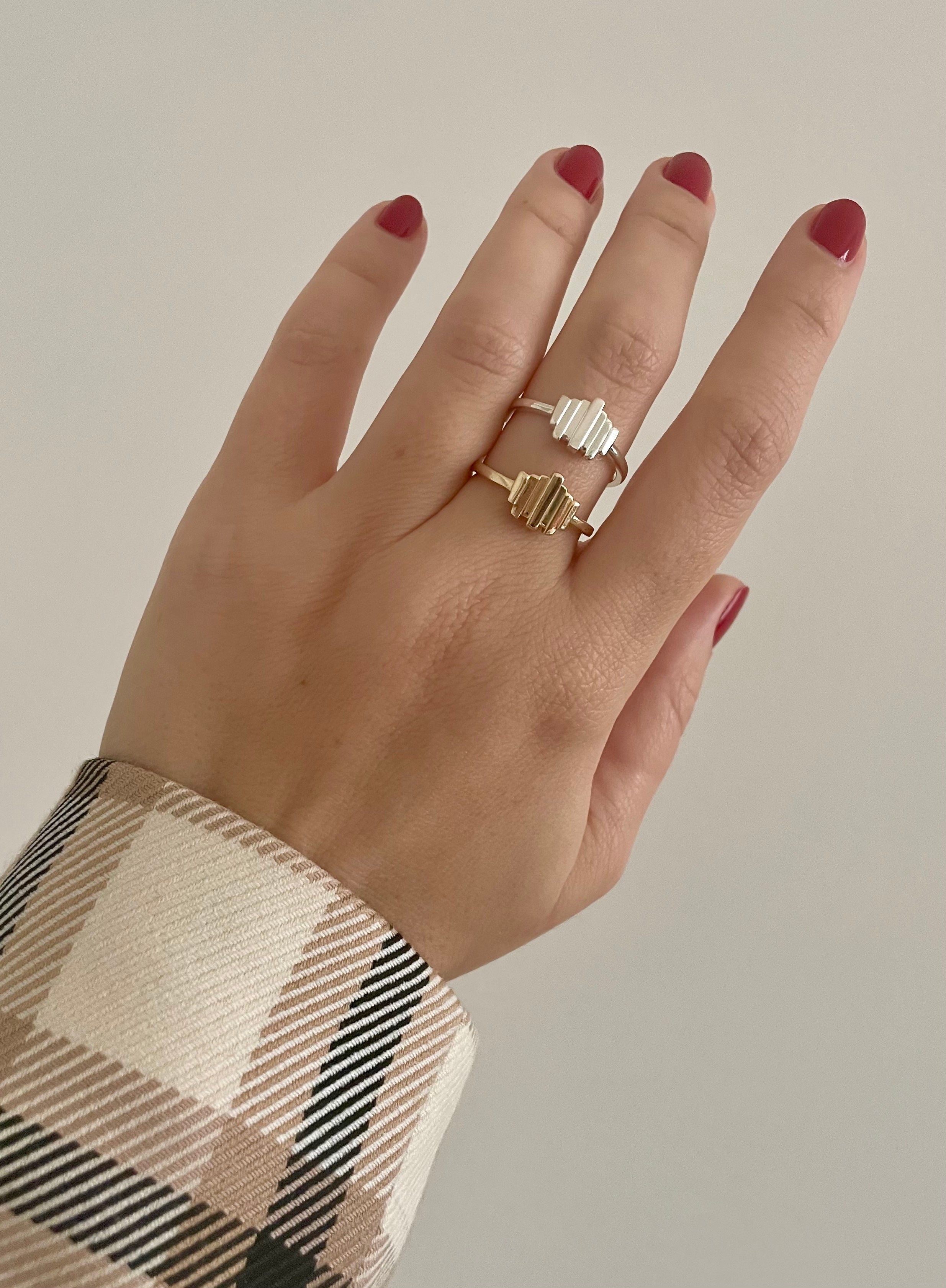 silver art deco ring