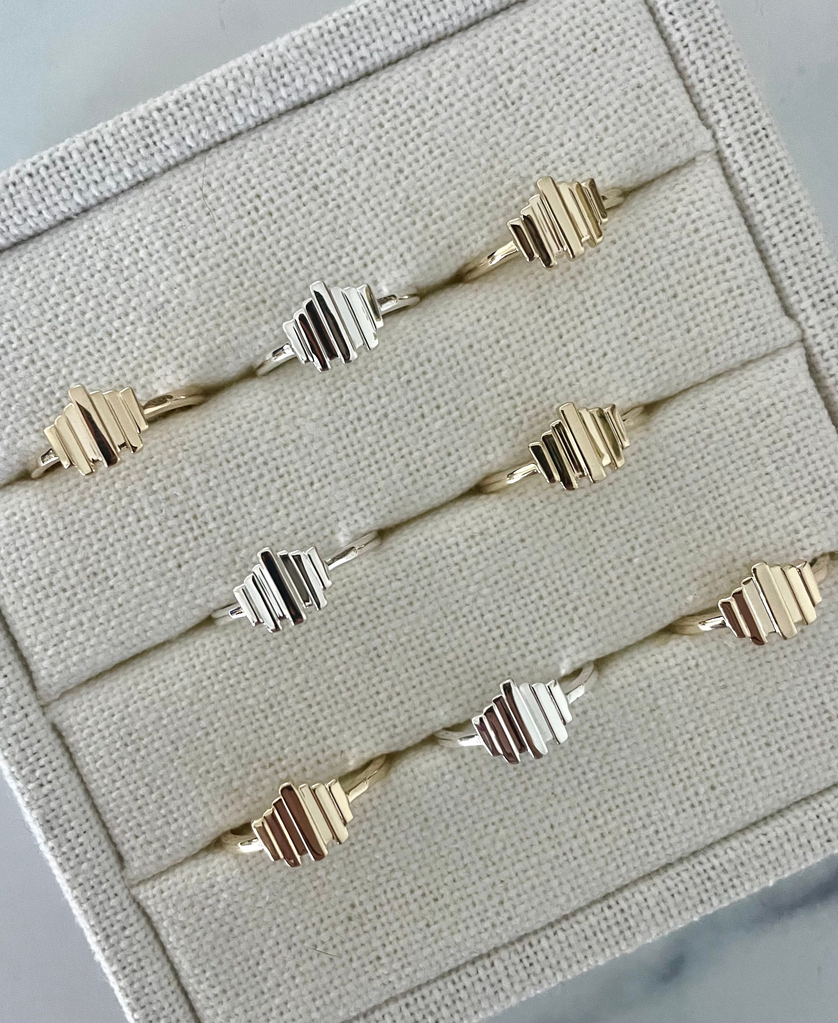 solid 14k gold art deco ring