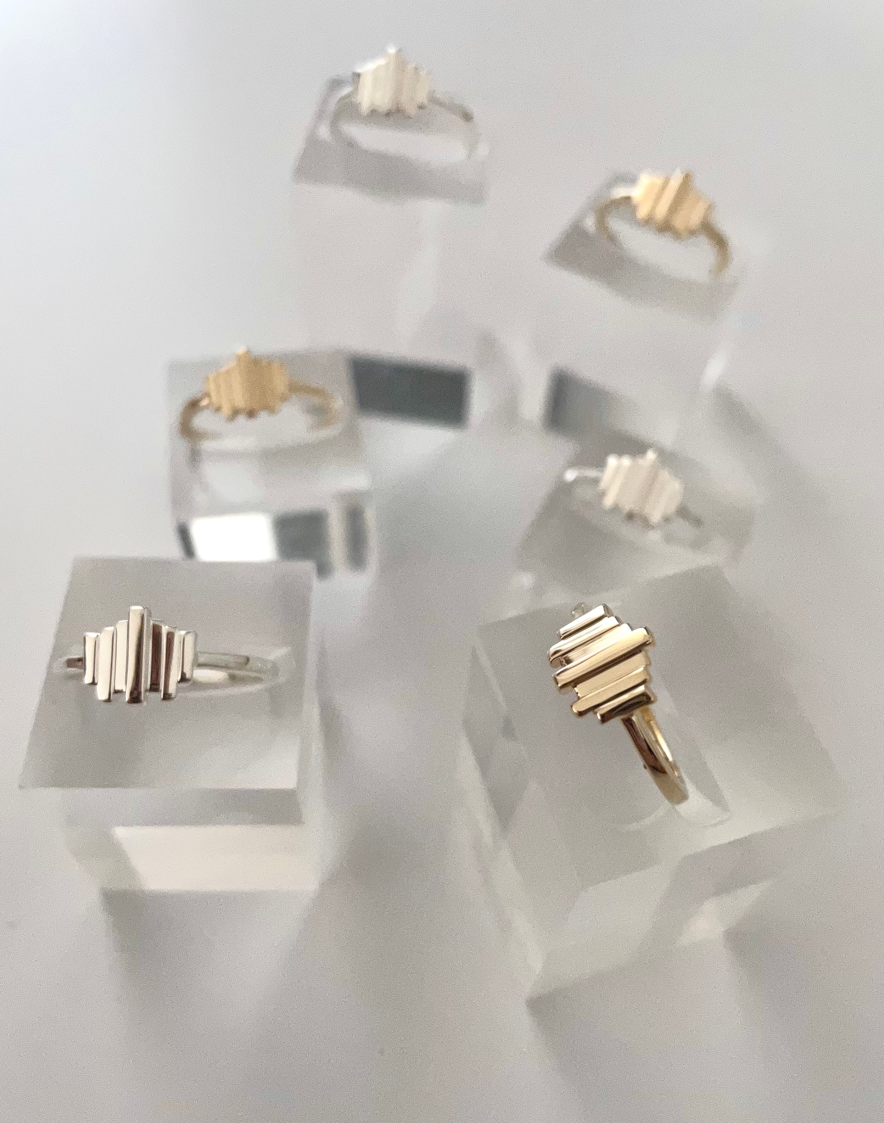silver art deco ring