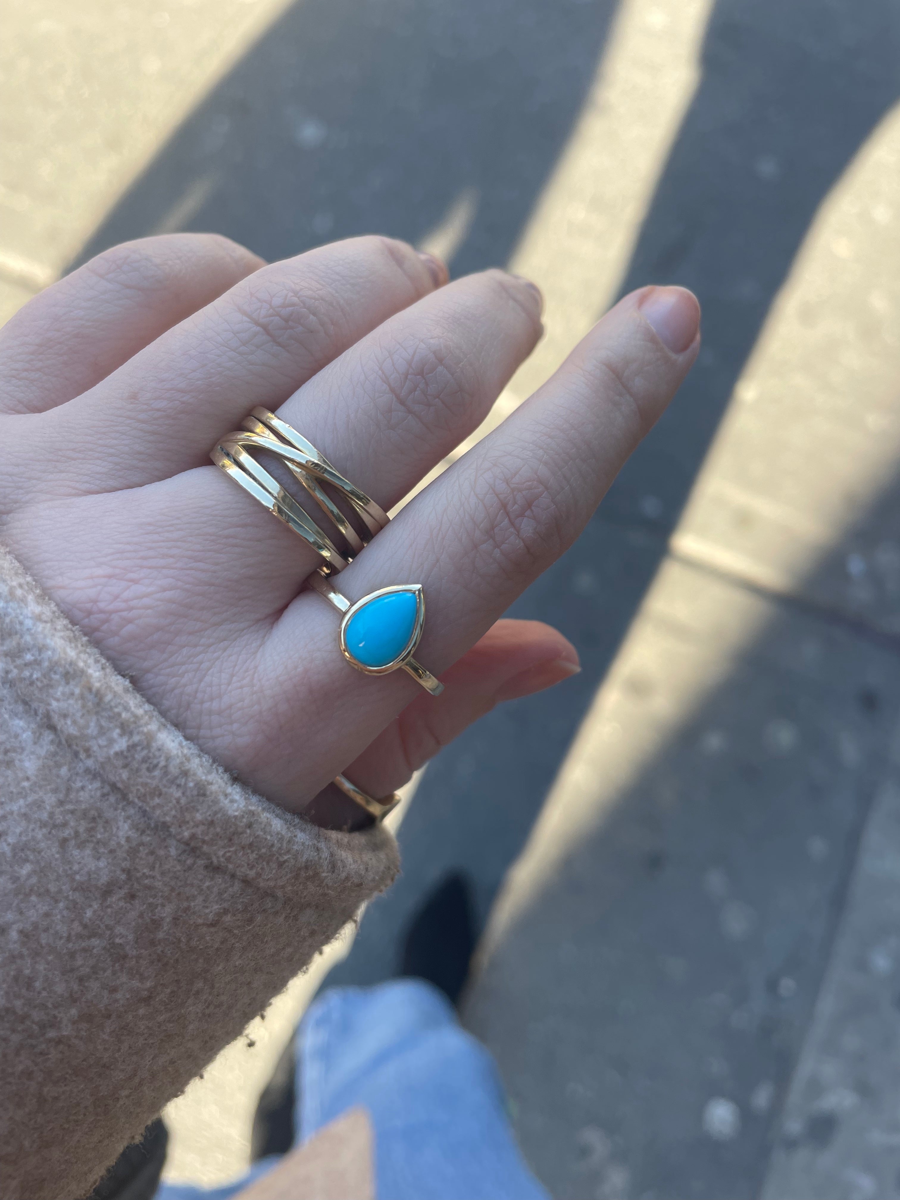 solid 14k gold orbit ring