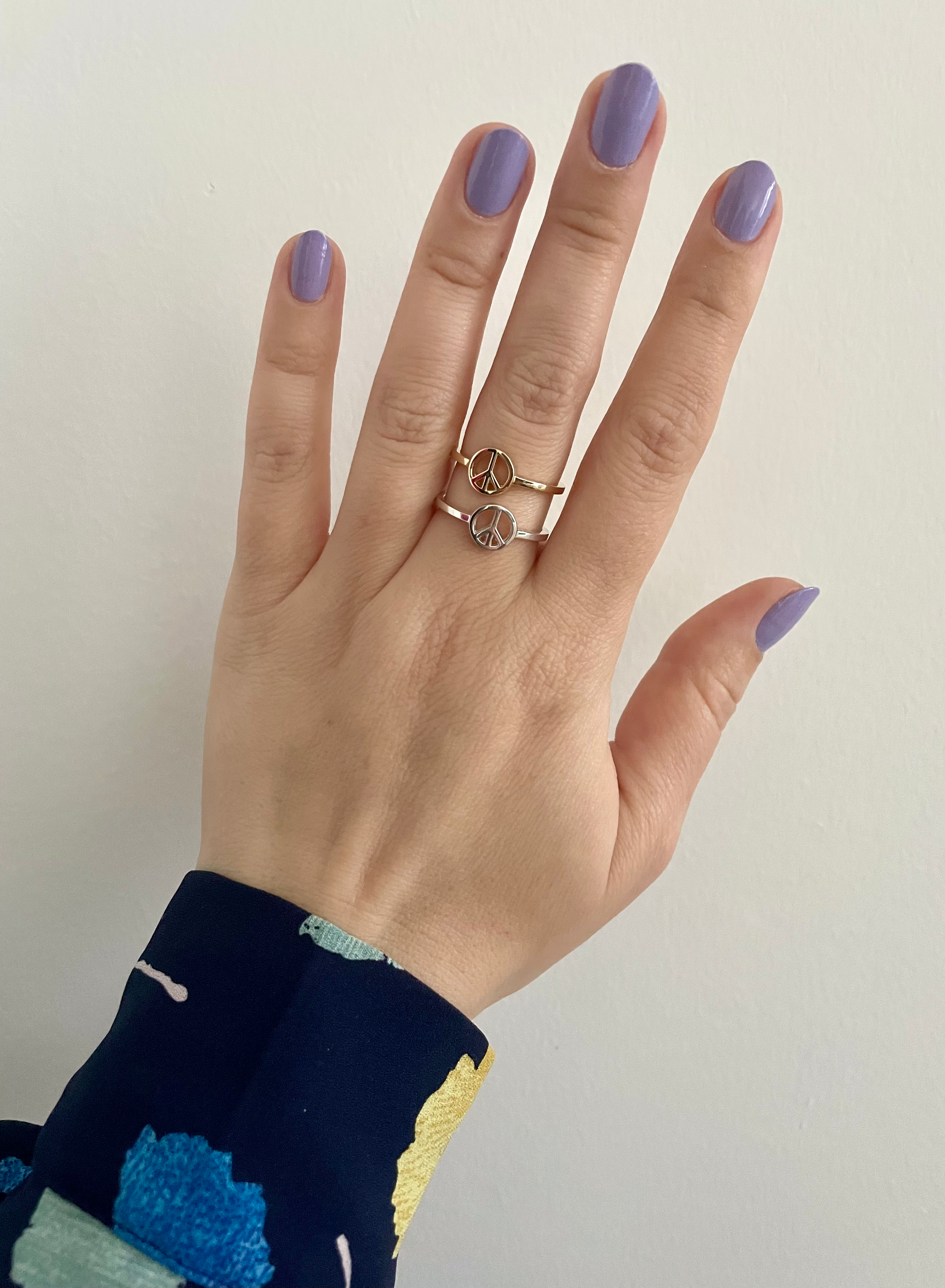 silver peace sign ring