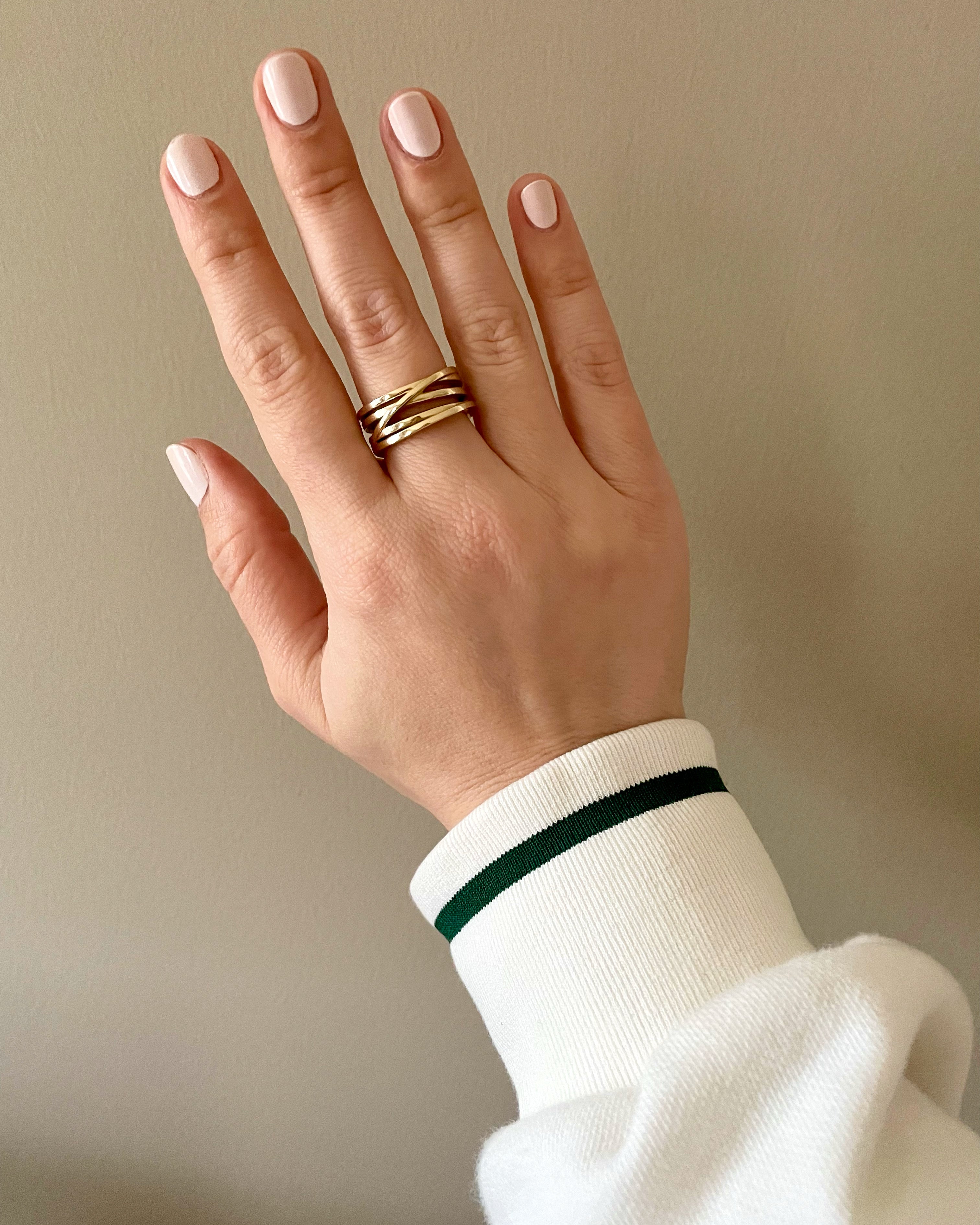 solid 14k gold orbit ring