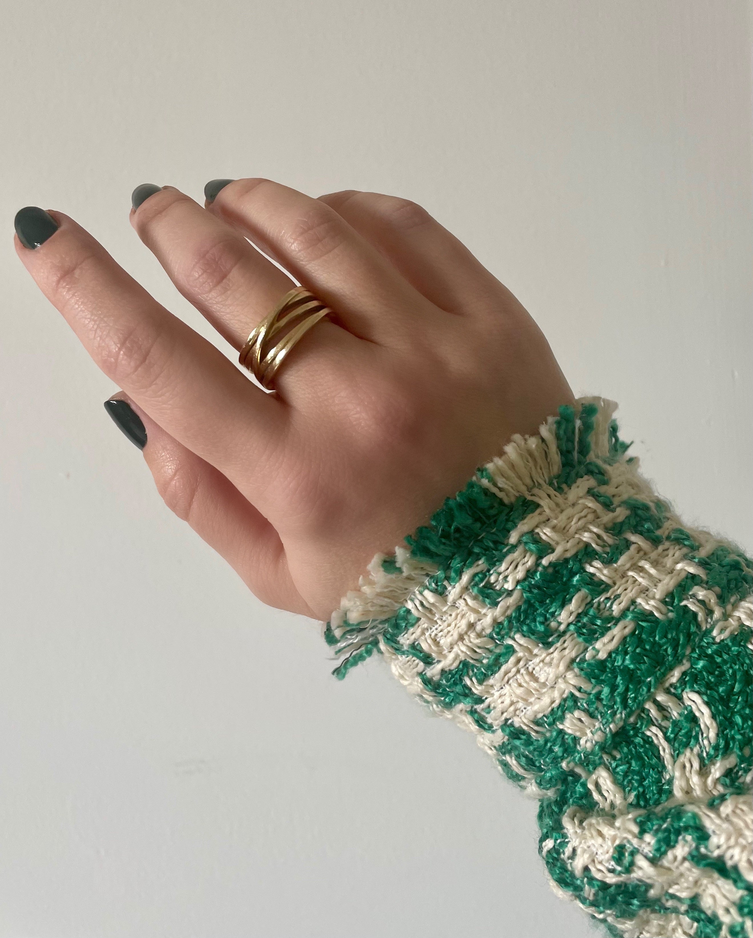 solid 14k gold orbit ring