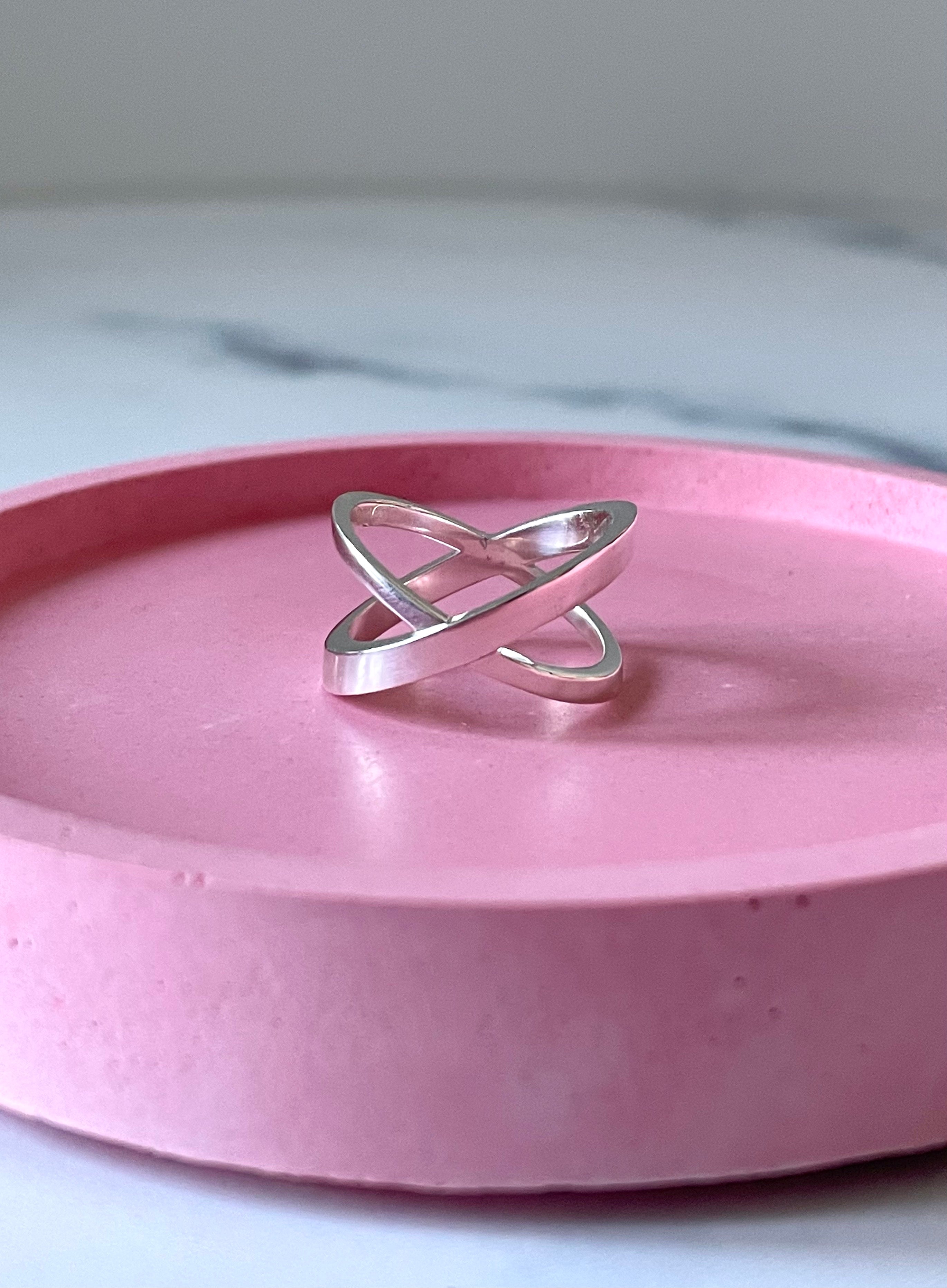 925 silver crossover ring