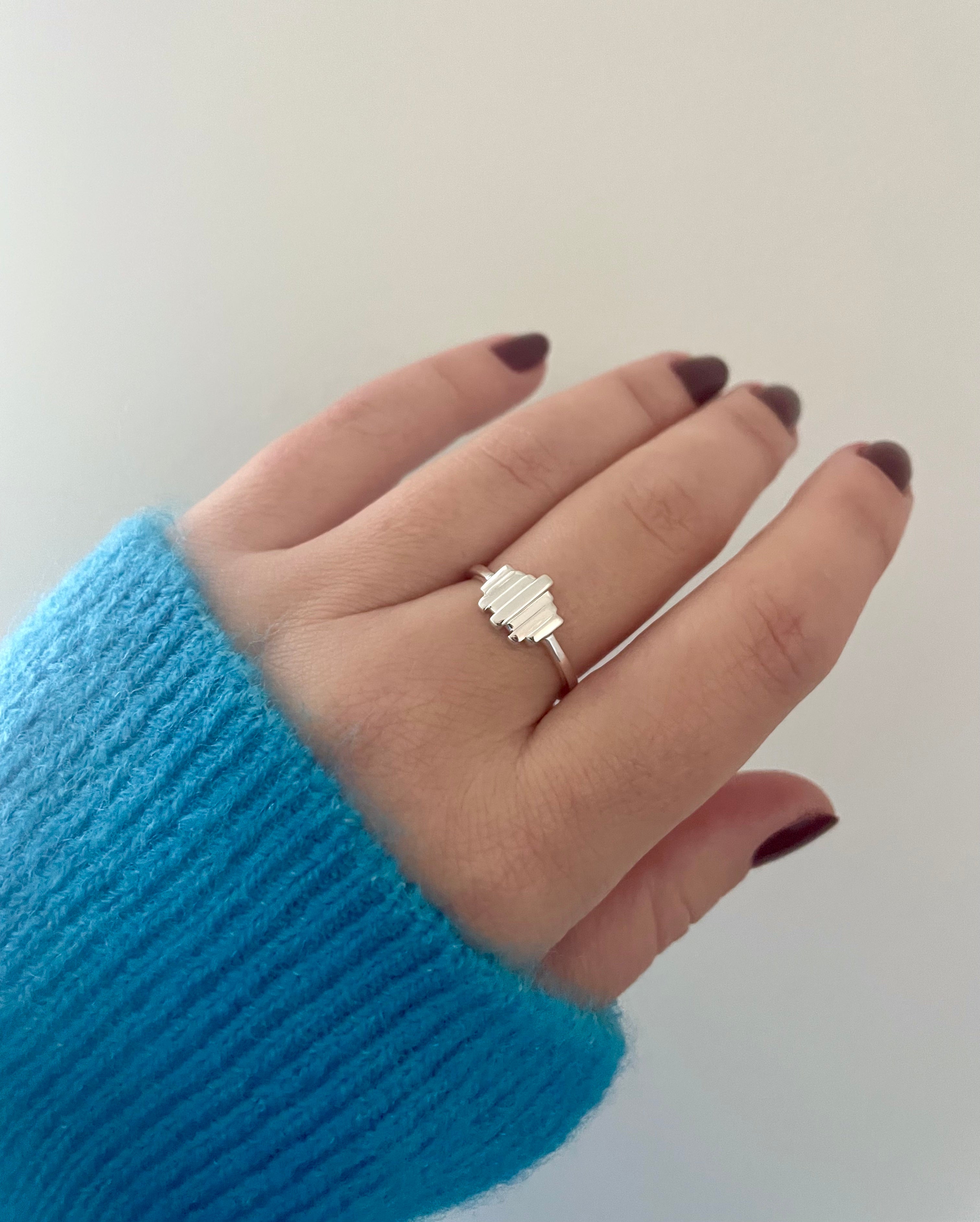 silver art deco ring