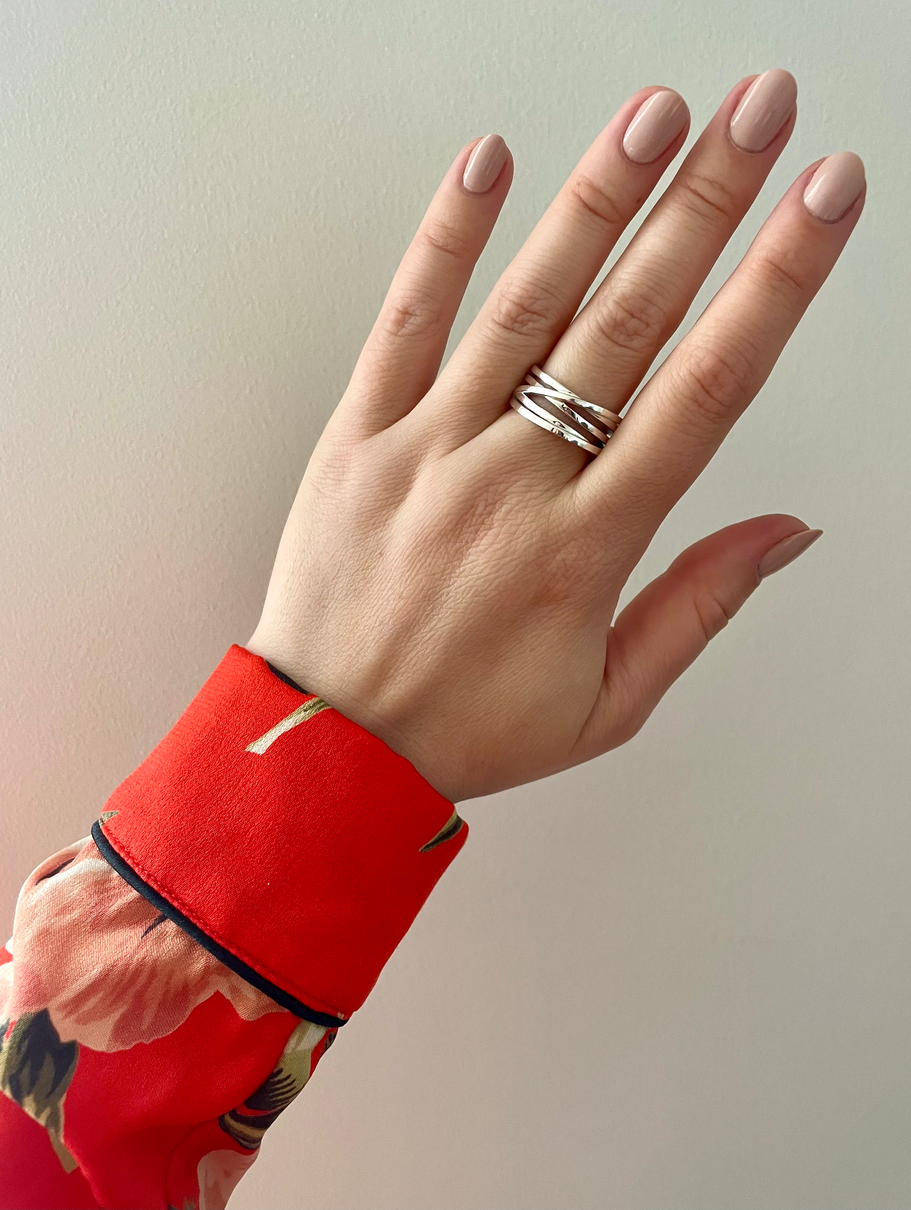 the silver orbit ring is a sophisticated statement piece