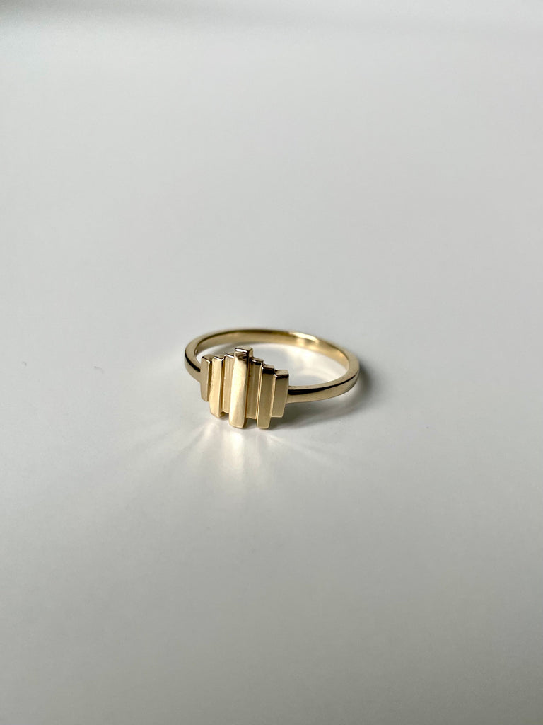 solid 14k gold art deco ring