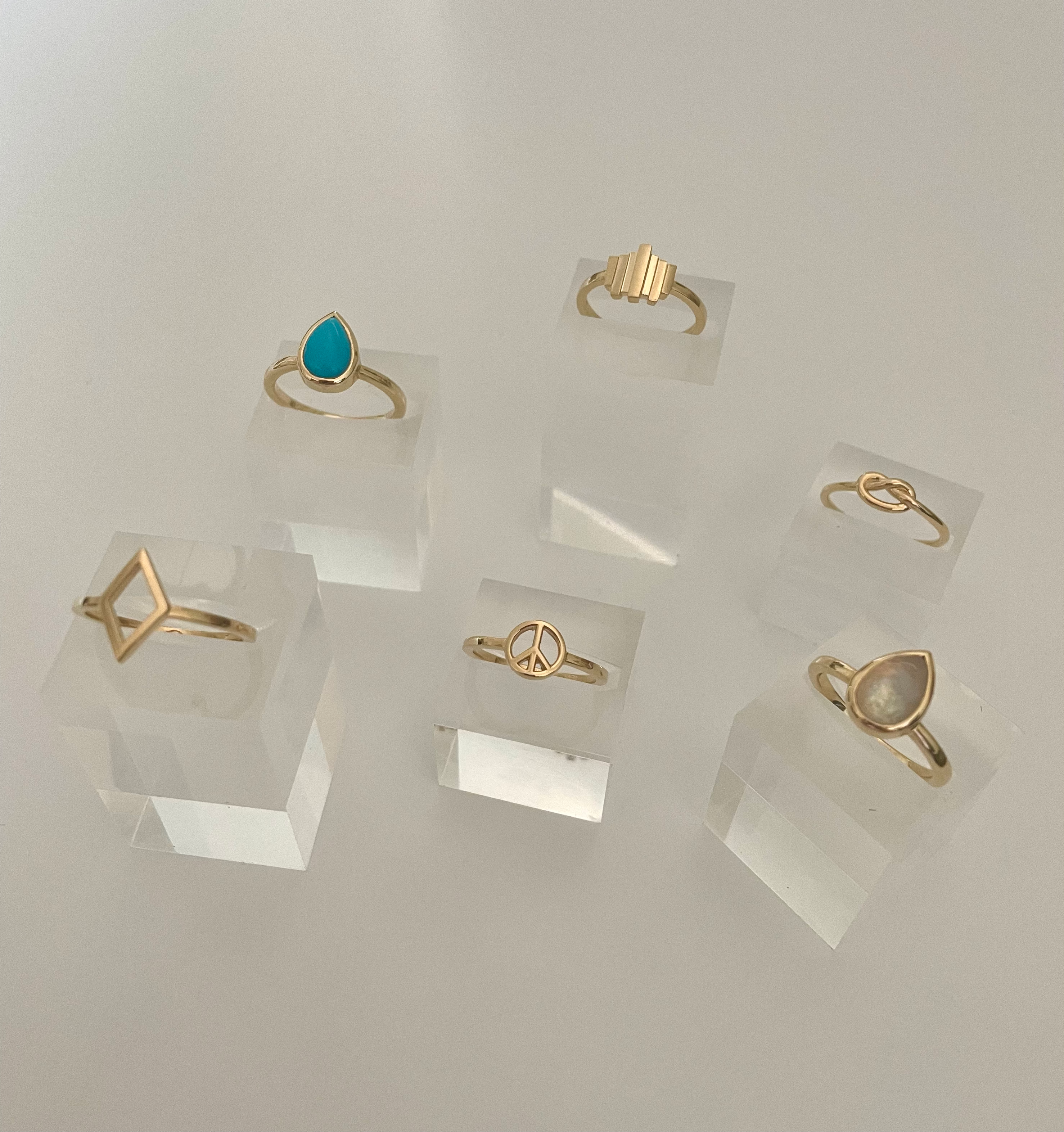 solid 14k gold peace sign ring