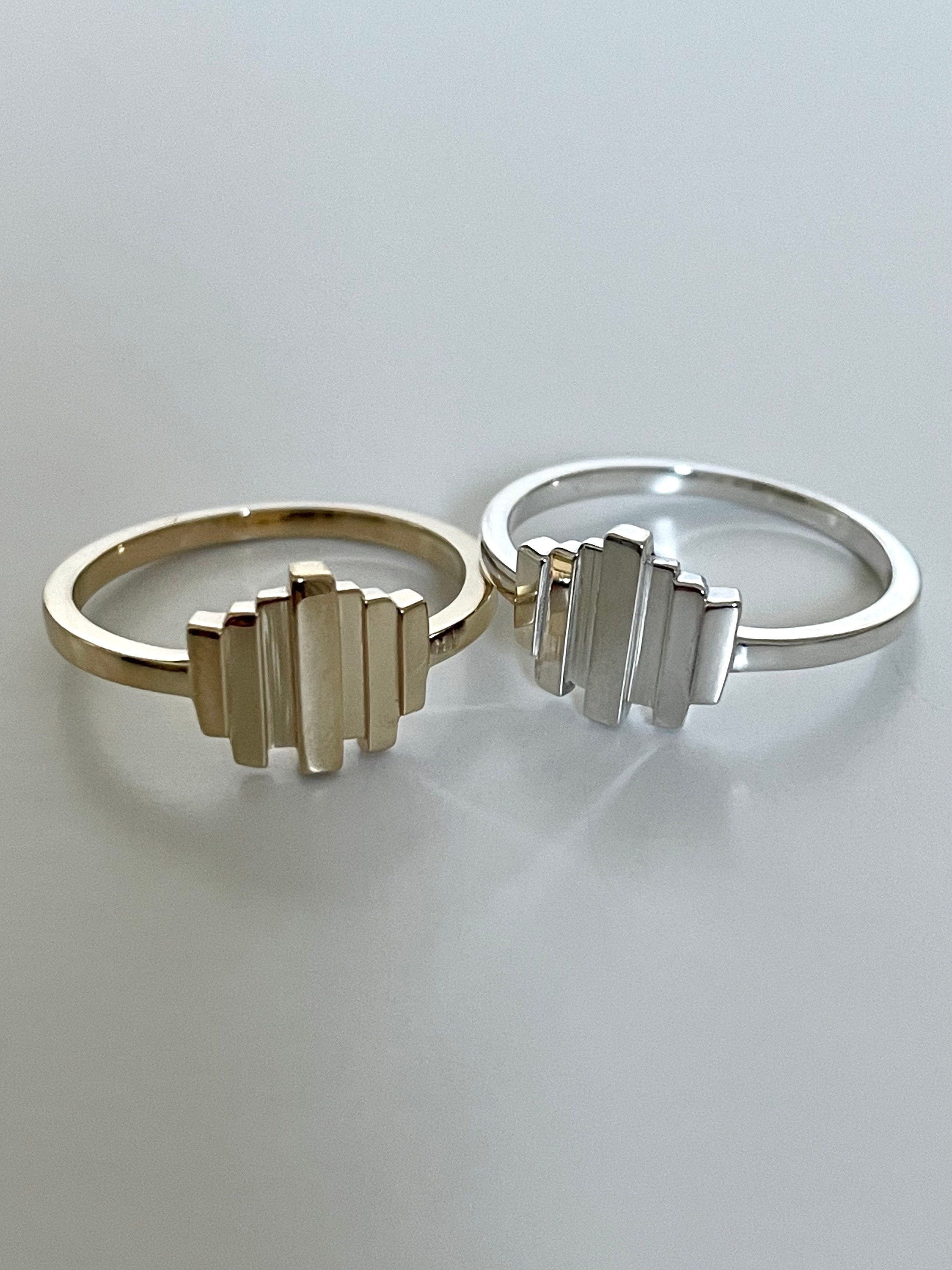 silver art deco ring