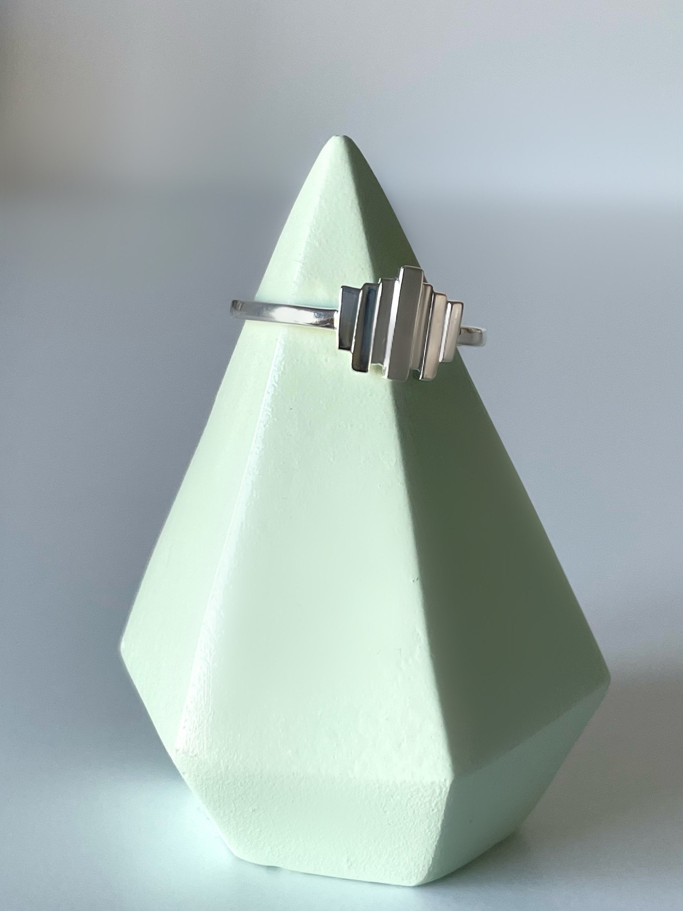 silver art deco ring